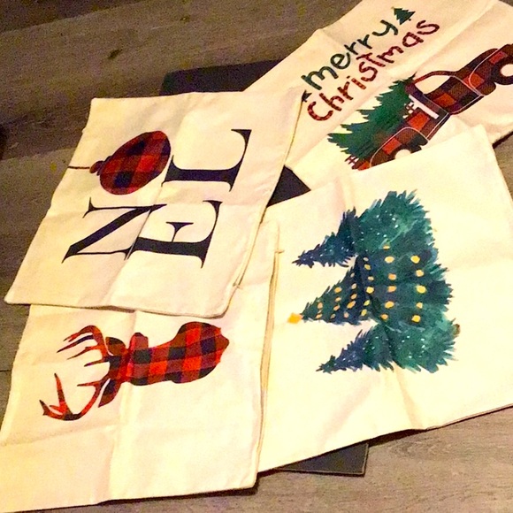 4 Pillow Covers Set Of 4 red and black checks. Hidden zipper - Picture 1 of 5